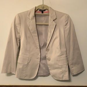 Cropped+Fitted 2 Button Blazer w/ Hot Pink Lining